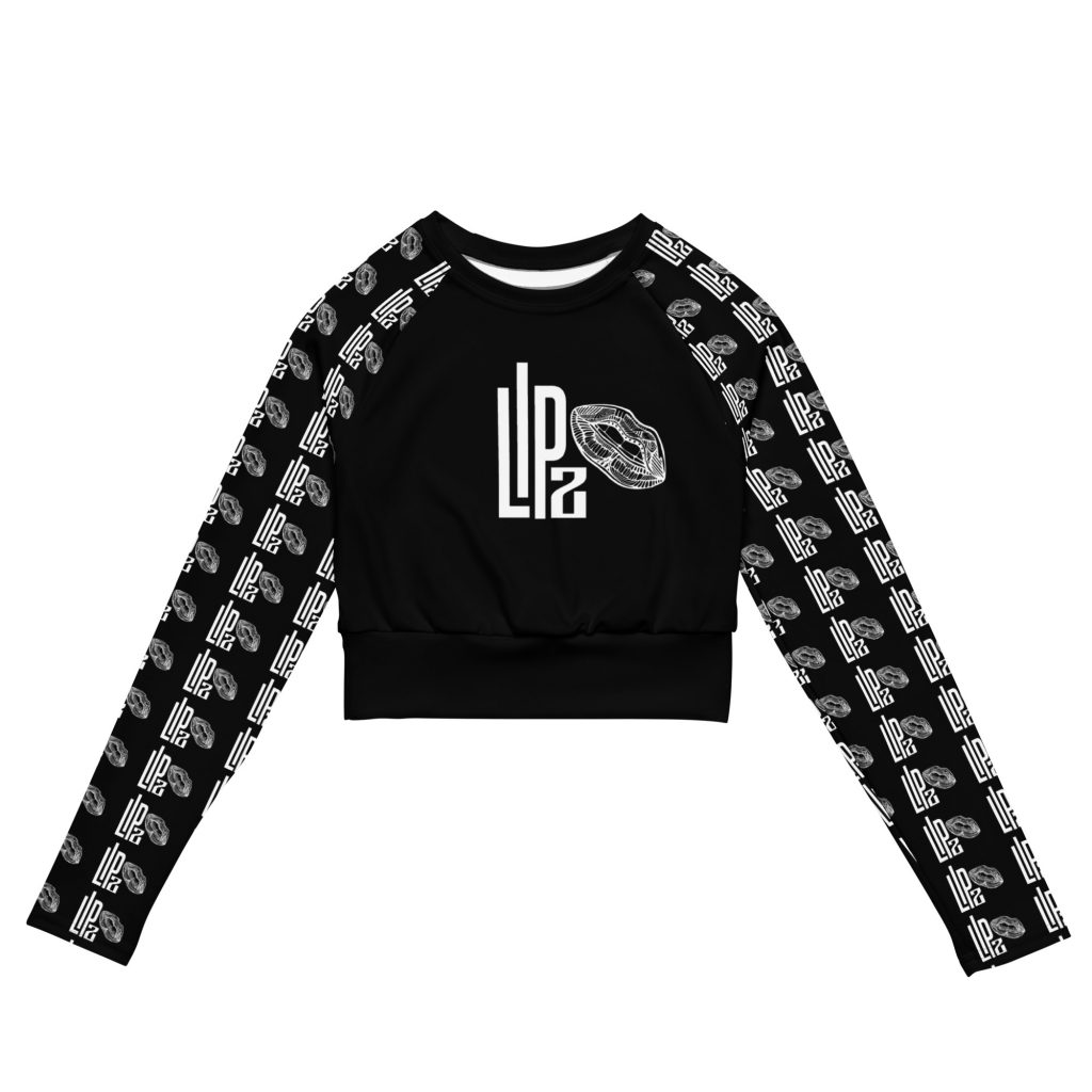 Recycled long-sleeve crop top