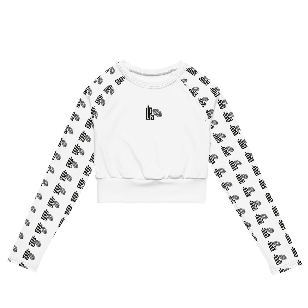 Recycled long-sleeve crop top