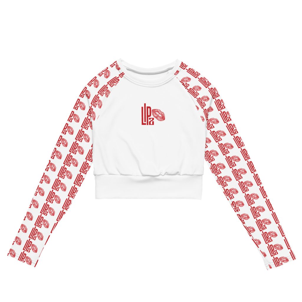 Recycled long-sleeve crop top