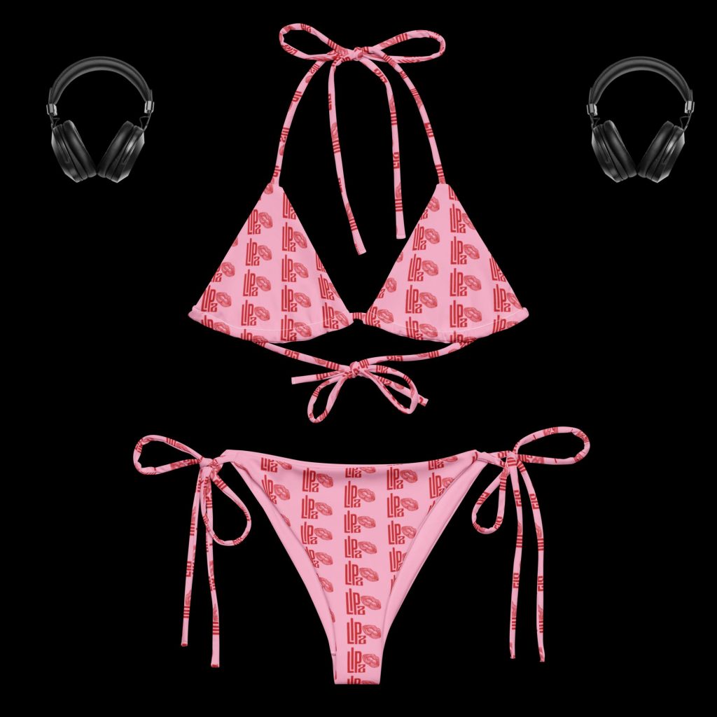 DJ Lipz All-over print recycled string bikini